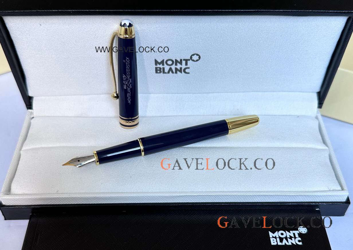 Fake Montblanc 100 Anniversary Meisterstück Fountain Blue Gold 164